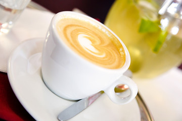 Cappuccino with coffee art