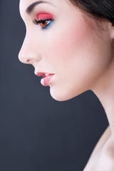 Naklejka premium Portrait of beautiful woman close up