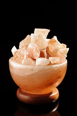 Himalayan salt lamp isolated with copy space
