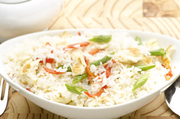 Yummy fried rice with betki fish