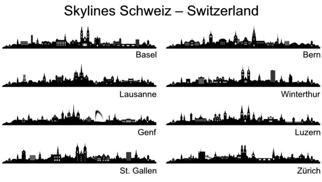 Skylines St&auml;dte Schweiz