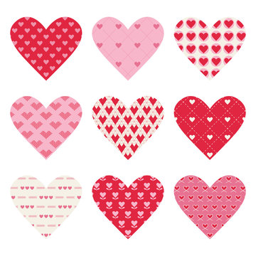 Set of Valentine's Day Hearts - in vector