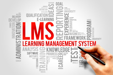 Learning Management System (LMS) word cloud business concept