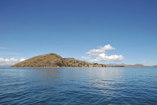 Sun island is located on lake Titicaca
