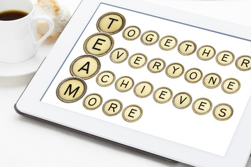 team acronym in typewriter keys