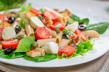Healthy spring salad with vegetables