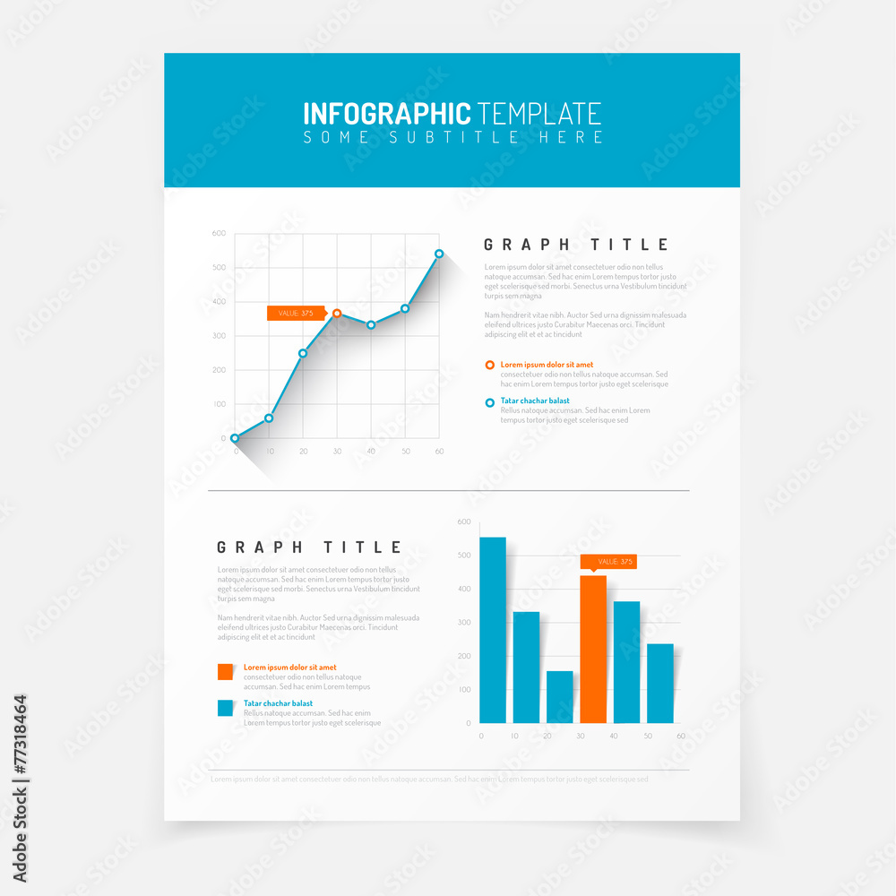 Poster simple infographic template with flat design elements
