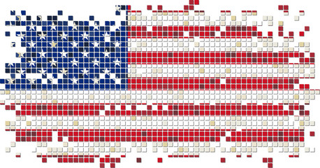 American grunge tile flag. Vector illustration