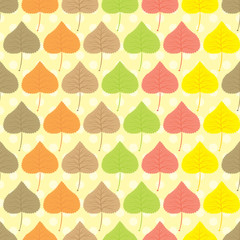 Seamless pattern with colorful autumn leaves