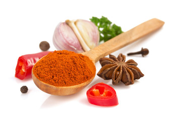 paprika powder isolated on white