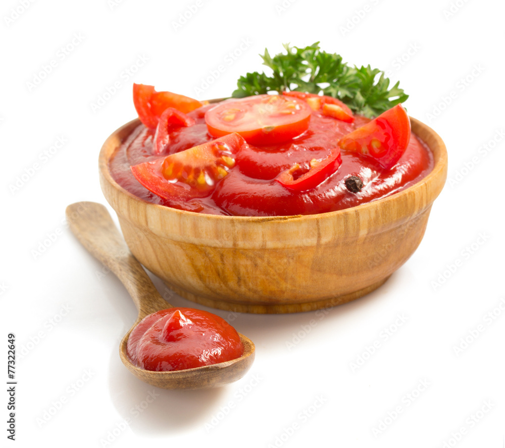 Poster tomato sauce isolated on white