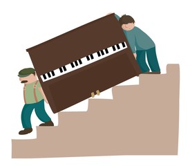moving a piano downstairs