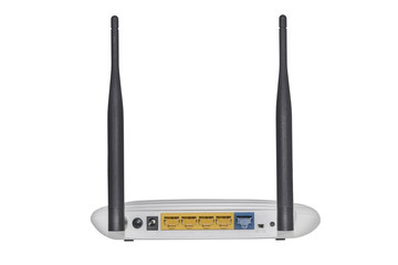 Modern wireless router with antenna