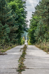 Road to Duga-3 Soviet radar system in Chernobyl Zone, Ukraine