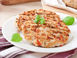 Chicken burgers grilled