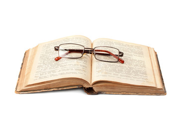 old book and glasses