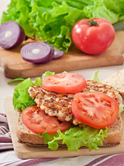 Chicken burgers grilled