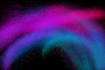 Freeze motion of colorful powder paint exploding