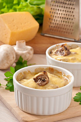 Julienne with mushrooms and cream