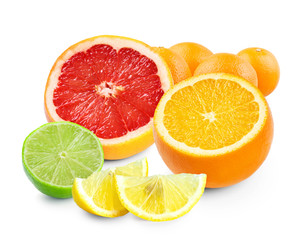 Fototapeta na wymiar Mixed citrus fruits