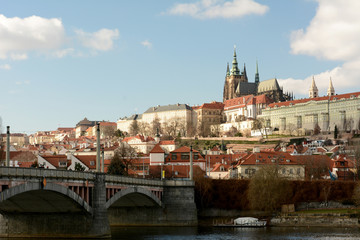 Fototapeta na wymiar Wonderful view of the main sights of Prague. Beautiful and hospitable Prague. The best city for tourism and recreation. Stock photo.