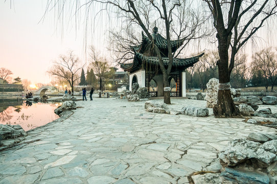 Small pavilion in Taoranting Park in Xuanwu District, Beijing