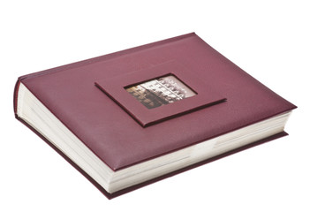 Leather photo album isolated on white background