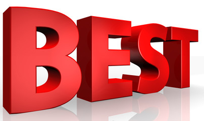3D best text on white background