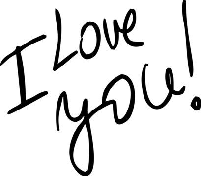 I Love You - vector text illustration