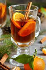 Tangerine tea with cinnamon.