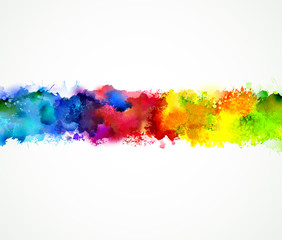 Bright watercolor stains. Rainbow blend. - 77329884