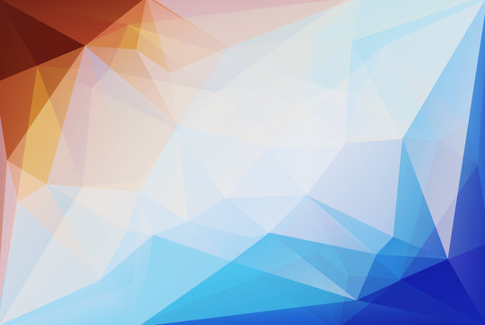 Geometrical orange, white and blue color background