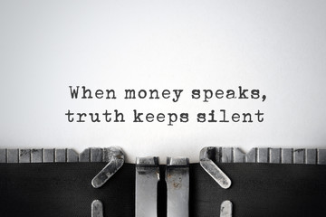 Leadership. Inspirational quote typed on an old typewriter.