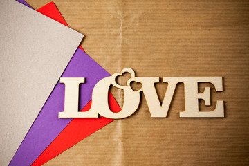 love sign with color paper