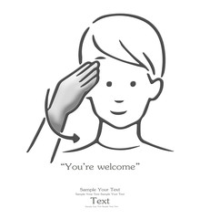 sign language, You’re Welcome ,a part of a series.