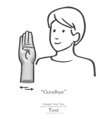 sign language,goodbye, part of a series.