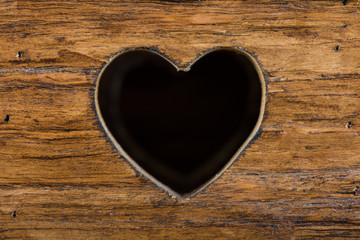 heart shape rustic weathered wooden background