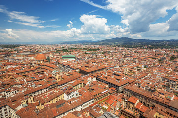 Panorama of old Florence and the church Saint Mary of the Flower