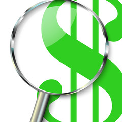 Dollar sign in focus