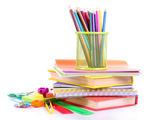 School supplies isolated on white