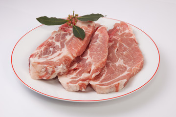 Middle rib chops of pork