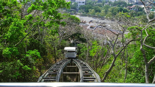 cable car which travels up the mountain to khao wang