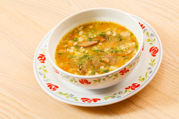 vegetarian soup with mushroom