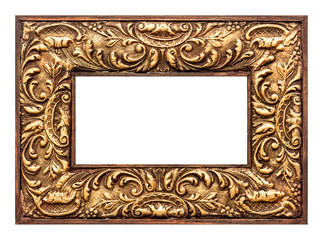 antique baroque style golden picture frame. vintage background