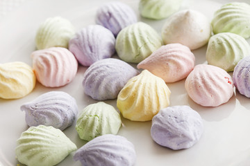 Pastel colored meringue