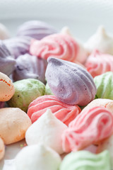 Pastel colored meringue