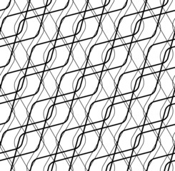 Obraz premium Black and white geometric seamless pattern with line.