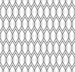 Naklejka premium Black and white geometric seamless pattern with line.