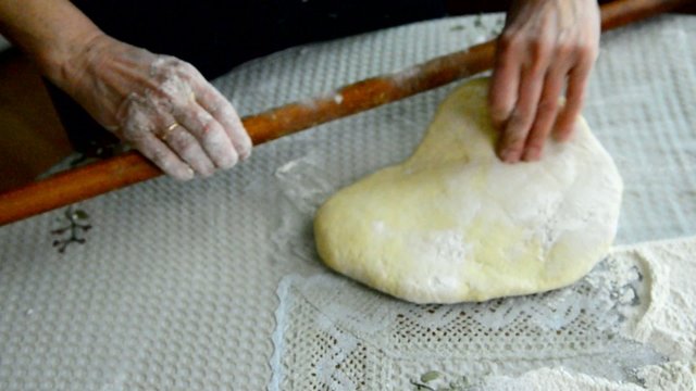 Home made dough for bread traditional way
