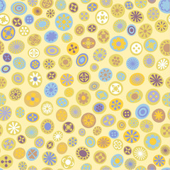 Seamless spring fabric pattern with flower spots